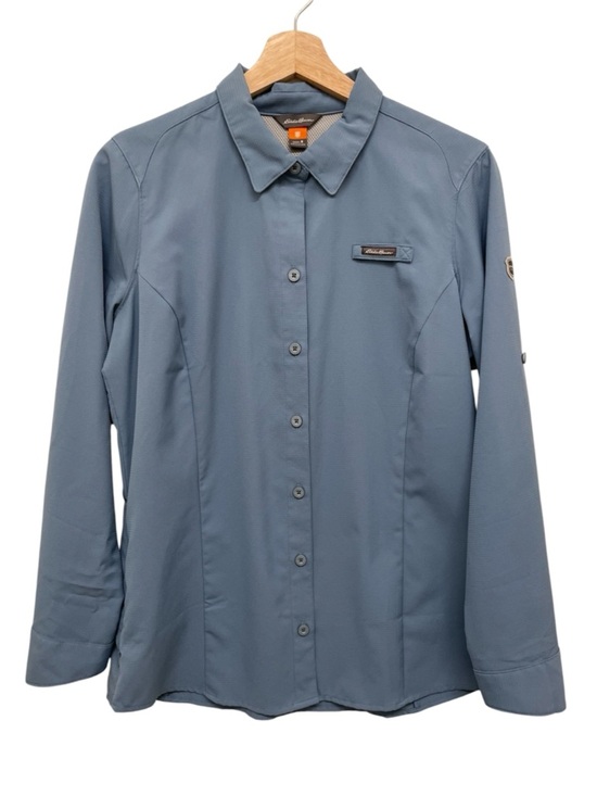Eddie Bauer Tops - Eddie Bauer Blue Long-Sleeve Button-Up Hiking Outdoor Women’s Shirt - Medium